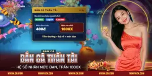 Bắn cá Thần Tài Winvn với bảng ba phòng nhiều người chơi, mức đạn ví dụ và hệ số nhân mức cao nhất