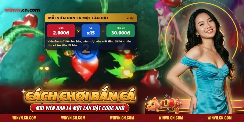 Cách chơi bắn cá Winvn với phép nhân mức đạn và hệ số cá đặt trên màn chơi bắn cá